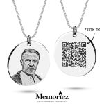 הנצחה חריטה בלייזר על שרשרת עיגול כסוף