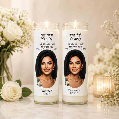 נר-שבועי-3 נר נשמה שבועי במיתוג אישי לזיכרון ולהנצחה מכובדת, לשימוש רב פעמי